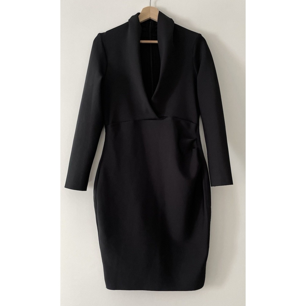 Black Bodycon Bandage Women's Dress Cocktail‎ Classic Size 8 (S/M) Deep V Sexy